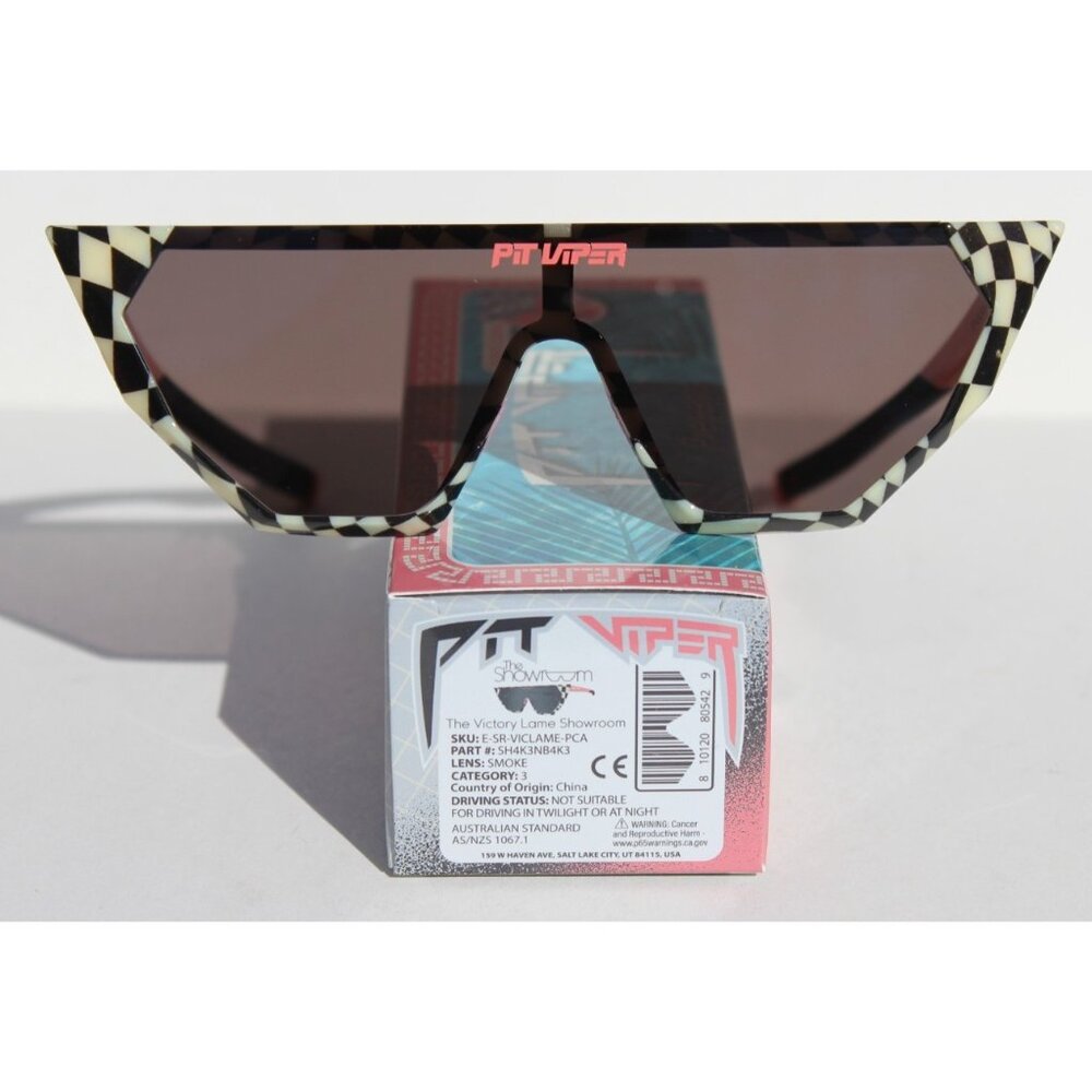 PIT VIPER The Victory Lame Showroom Sunglasses Checkered/Smoke NEW - Picture 11 of 11